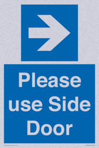 Please use Side Door (arrow Right) 